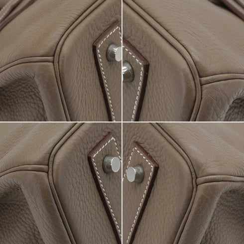 HERMES SHOULDER BIRKIN 42 ETOUPE TAURILLON CLEMENCE HAND SHOULDER BAG 2009 SQUARE M PALLADIUM HARDWARE 90335583