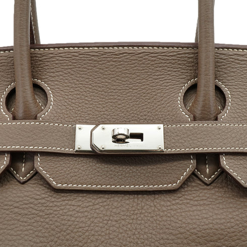 HERMES SHOULDER BIRKIN 42 ETOUPE TAURILLON CLEMENCE HAND SHOULDER BAG 2009 SQUARE M PALLADIUM HARDWARE 90335583