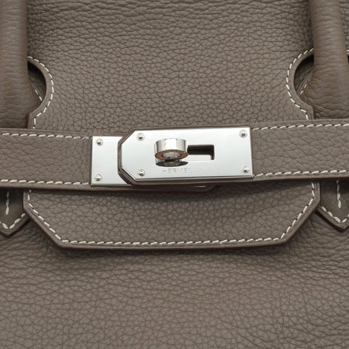 HERMES SHOULDER BIRKIN 42 ETOUPE TAURILLON CLEMENCE HAND SHOULDER BAG 2009 SQUARE M PALLADIUM HARDWARE 90349395