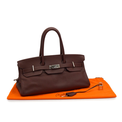HERMES SHOULDER BIRKIN 42 HAVANE TAURILLON CLEMENCE HAND SHOULDER BAG 2004 SQUARE H PALLADIUM HARDWARE 90335584
