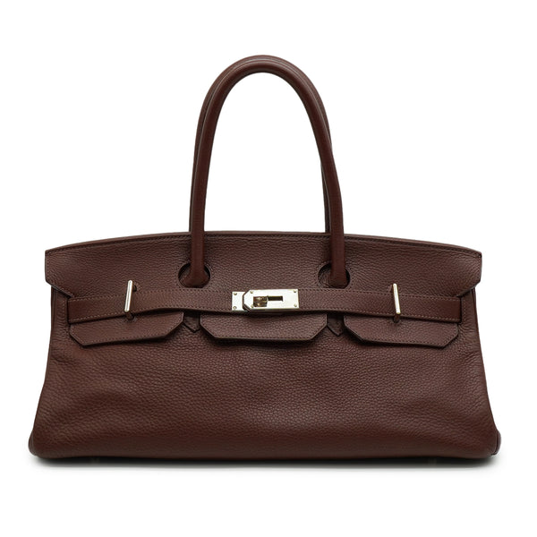 HERMES SHOULDER BIRKIN 42 HAVANE TAURILLON CLEMENCE HAND SHOULDER BAG 2004 SQUARE H PALLADIUM HARDWARE 90335584