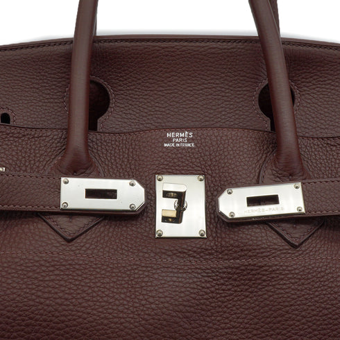 HERMES SHOULDER BIRKIN 42 HAVANE TAURILLON CLEMENCE HAND SHOULDER BAG 2004 SQUARE H PALLADIUM HARDWARE 90335584
