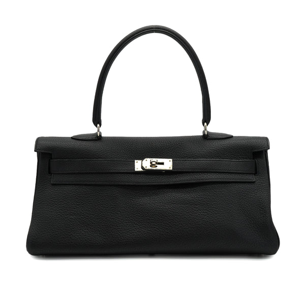 HERMES SHOULDER KELLY 40 BLACK TAURILLON CLEMENCE HAND BAG 2008 SQUARE L PALLADIUM HARDWARE 90327154