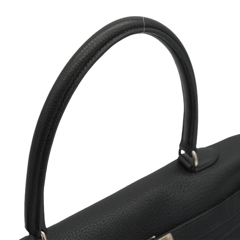 HERMES SHOULDER KELLY 40 BLACK TAURILLON CLEMENCE HAND BAG 2008 SQUARE L PALLADIUM HARDWARE 90327154