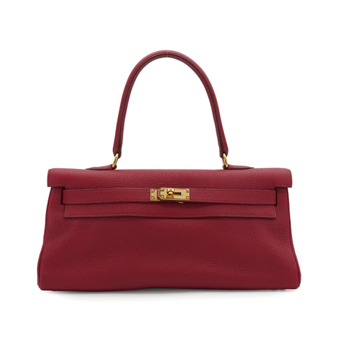 HERMES SHOULDER KELLY 42 RUBIS TAURILLON CLEMENCE HAND SHOULDER BAG 2011 SQUARE O GOLD HARDWARE 90339881
