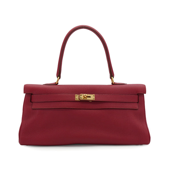 HERMES SHOULDER KELLY 42 RUBIS TAURILLON CLEMENCE HAND SHOULDER BAG 2011 SQUARE O GOLD HARDWARE 90339881