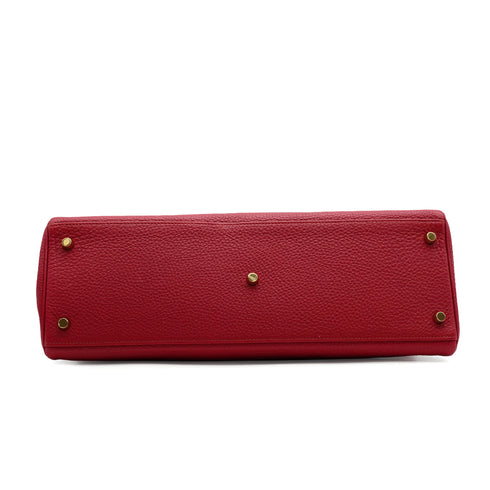 HERMES SHOULDER KELLY 42 RUBIS TAURILLON CLEMENCE HAND SHOULDER BAG 2011 SQUARE O GOLD HARDWARE 90339881