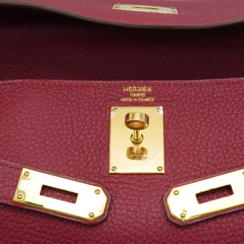 HERMES SHOULDER KELLY 42 RUBIS TAURILLON CLEMENCE HAND SHOULDER BAG 2011 SQUARE O GOLD HARDWARE 90339881