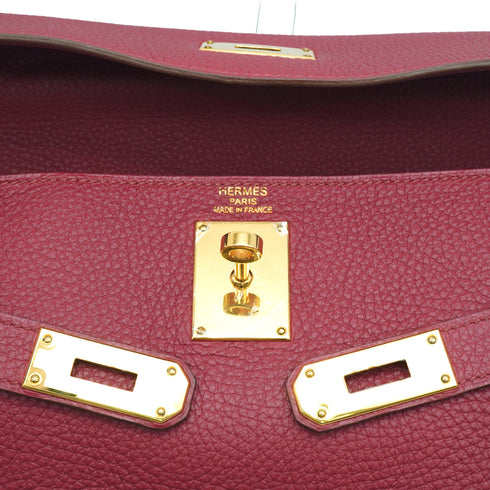 HERMES SHOULDER KELLY 42 RUBIS TAURILLON CLEMENCE HAND SHOULDER BAG 2011 SQUARE O GOLD HARDWARE 90339881