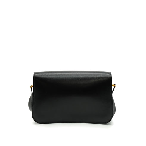 HERMES SOROGNE BLACK BOX CALF SHOULDER BAG 1988 CIRCLE R GOLD HARDWARE 90340911