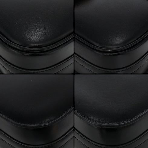 HERMES SOROGNE BLACK BOX CALF SHOULDER BAG 1988 CIRCLE R GOLD HARDWARE 90340911
