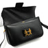 HERMES SOROGNE BLACK BOX CALF SHOULDER BAG 1988 CIRCLE R GOLD HARDWARE 90340911