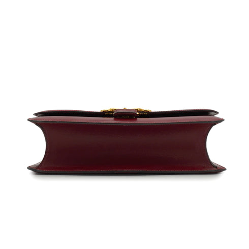 HERMES SOROGNE ROUGE H BOX CALF SHOULDER BAG 1976 CIRCLE F GOLD HARDWARE 90344453