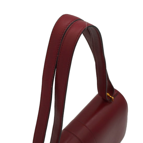 HERMES SOROGNE ROUGE H BOX CALF SHOULDER BAG 1976 CIRCLE F GOLD HARDWARE 90344453