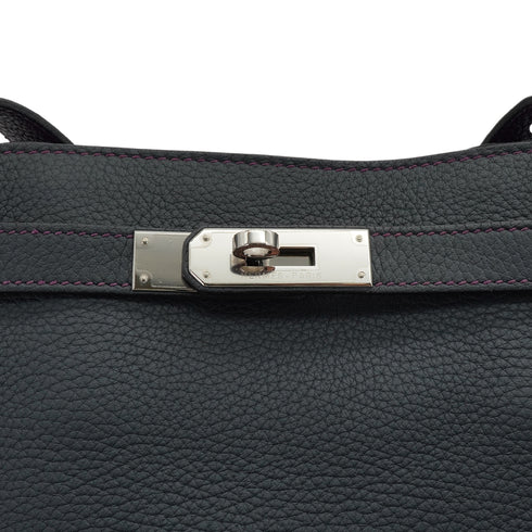 HERMES SO KELLY 22 BLUE OBSCUR ULTRA VIOLET TOGO SHOULDER BAG 2013 SQUARE Q PALLADIUM HARDWARE 90339954