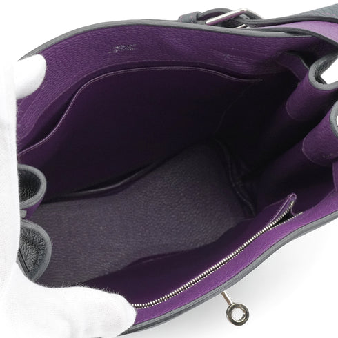 HERMES SO KELLY 22 BLUE OBSCUR ULTRA VIOLET TOGO SHOULDER BAG 2013 SQUARE Q PALLADIUM HARDWARE 90339954