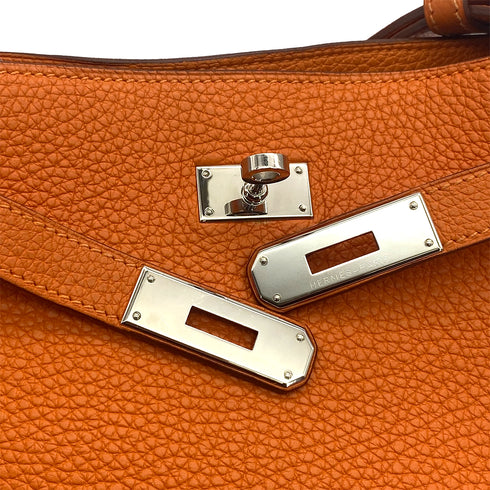 HERMES SO KELLY 22 ORANGE TOGO SHOULDER BAG 2009 SQUARE M PALLADIUM HARDWARE 90318256