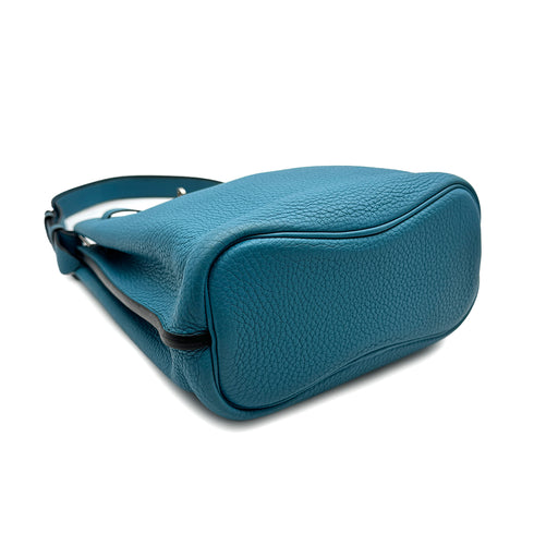 HERMES SO KELLY 22 TURQUOISE TAURILLON CLEMENCE SHOULDER BAG 2014 SQUARE R PALLADIUM HARDWARE 90313846