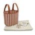 HERMES STRIPE PICOTIN LOCK 18 PM COUVERTURE GOLD ECRU SWIFT TOILE H 2024 W STAMP PALLADIUM HARDWARE 90339638