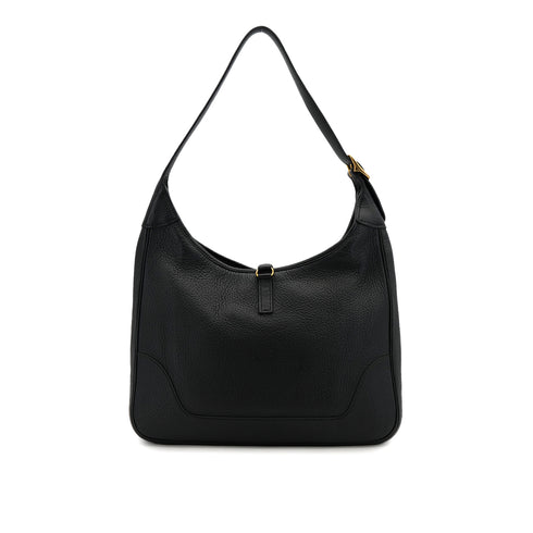 HERMES TRIM 31 BLACK TAURILLON CLEMENCE SHOULDER BAG 1995 CIRCLE Y GOLD HARDWARE 90323081