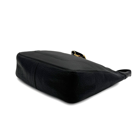 HERMES TRIM 31 BLACK TAURILLON CLEMENCE SHOULDER BAG 1995 CIRCLE Y GOLD HARDWARE 90323081