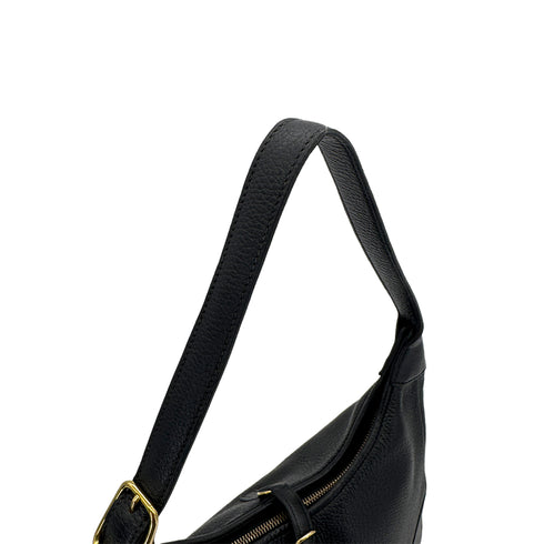 HERMES TRIM 31 BLACK TAURILLON CLEMENCE SHOULDER BAG 1995 CIRCLE Y GOLD HARDWARE 90323081