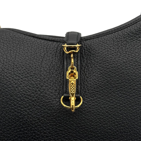HERMES TRIM 31 BLACK TAURILLON CLEMENCE SHOULDER BAG 1995 CIRCLE Y GOLD HARDWARE 90323081