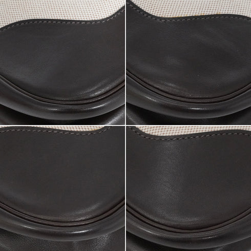 HERMES TRIM 31 CHOCOLATE ECRU TOILE H EVER GRAIN SHOULDER BAG 2001 SQUARE E PALLADIUM HARDWARE 90348421