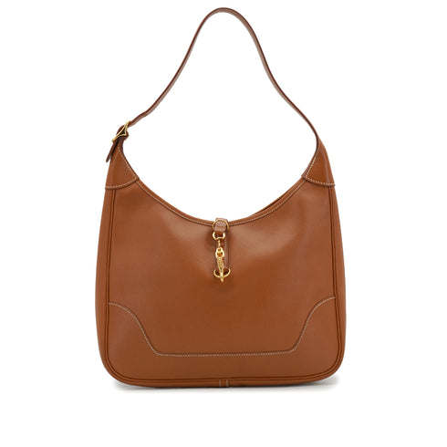 HERMES TRIM 31 GOLD COUCHEVEL SHOULDER BAG 1995 CIRCLE Y GOLD HARDWARE 90333176