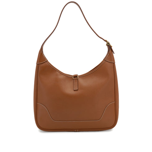 HERMES TRIM 31 GOLD COUCHEVEL SHOULDER BAG 1995 CIRCLE Y GOLD HARDWARE 90333176