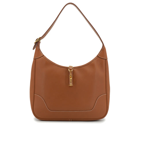 HERMES TRIM 31 GOLD COUCHEVEL SHOULDER BAG 1998 SQUARE B GOLD HARDWARE 90344355