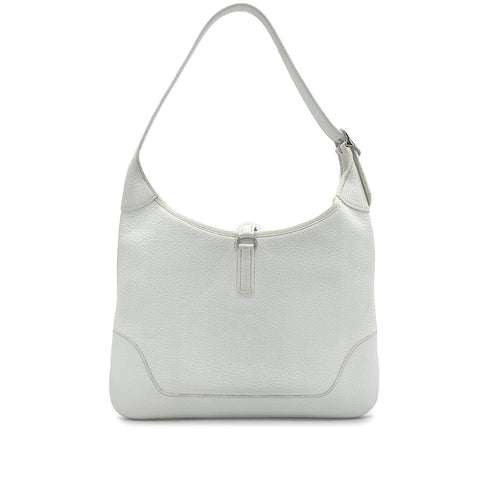 HERMES TRIM 31 WHITE TAURILLON CLEMENCE SHOULDER BAG 2006 SQUARE J PALLADIUM HARDWARE 90327296