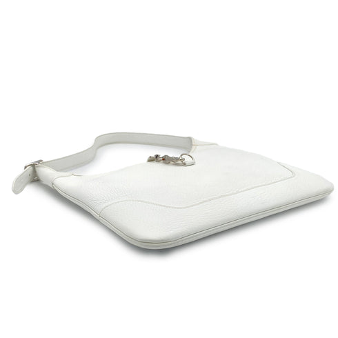 HERMES TRIM 31 WHITE TAURILLON CLEMENCE SHOULDER BAG 2006 SQUARE J PALLADIUM HARDWARE 90327296