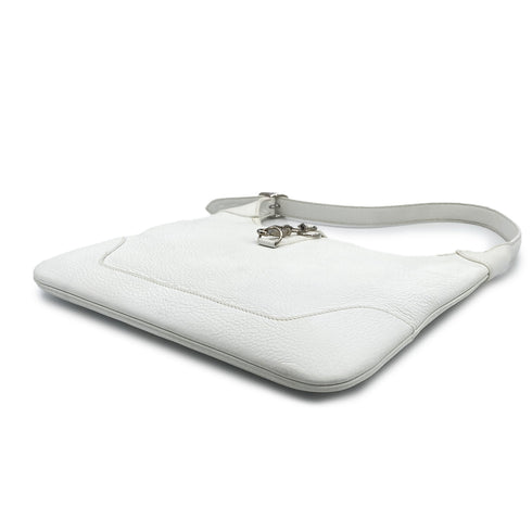 HERMES TRIM 31 WHITE TAURILLON CLEMENCE SHOULDER BAG 2006 SQUARE J PALLADIUM HARDWARE 90327296