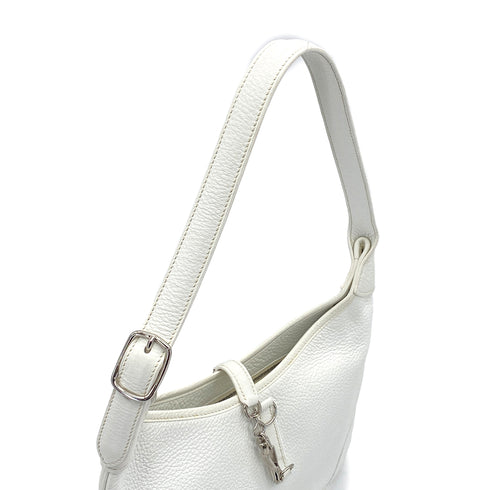 HERMES TRIM 31 WHITE TAURILLON CLEMENCE SHOULDER BAG 2006 SQUARE J PALLADIUM HARDWARE 90327296