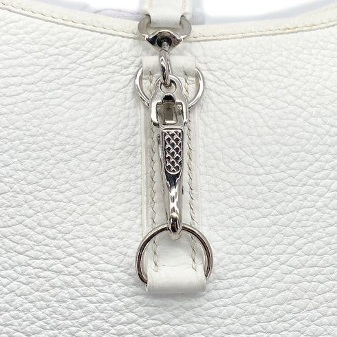 HERMES TRIM 31 WHITE TAURILLON CLEMENCE SHOULDER BAG 2006 SQUARE J PALLADIUM HARDWARE 90327296