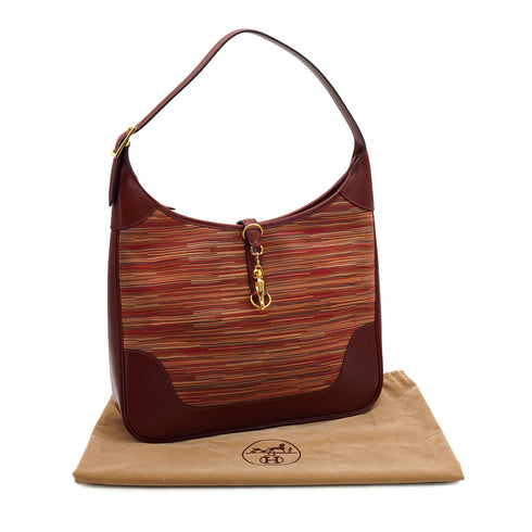 HERMES TRIM 35 ROUGE H VIBRATO BOX CALF SHOULDER BAG 2001 SQUARE E GOLD HARDWARE 90326784