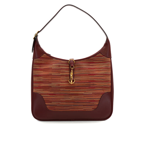 HERMES TRIM 35 ROUGE H VIBRATO BOX CALF SHOULDER BAG 2001 SQUARE E GOLD HARDWARE 90326784