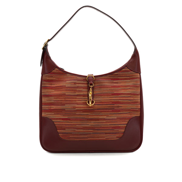 HERMES TRIM 35 ROUGE H VIBRATO BOX CALF SHOULDER BAG 2001 SQUARE E GOLD HARDWARE 90326784