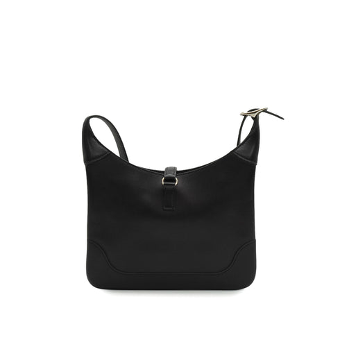 HERMES TRIM DUO 24 BLACK EVER GRAIN SHOULDER BAG 2020 Y STAMP PALLADIUM HARDWARE 90347930
