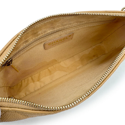 VINTAGE CHANEL BIG COCO MATELASSE CHAIN SHOULDER BAG BEIGE CAVIAR SKIN GOLD HARDWARE 90323094