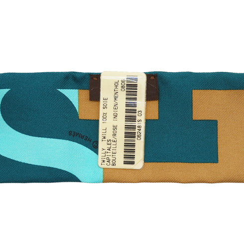 HERMES TWILLY CAPITALES SCARF MULTICOLOR SILK 90334171