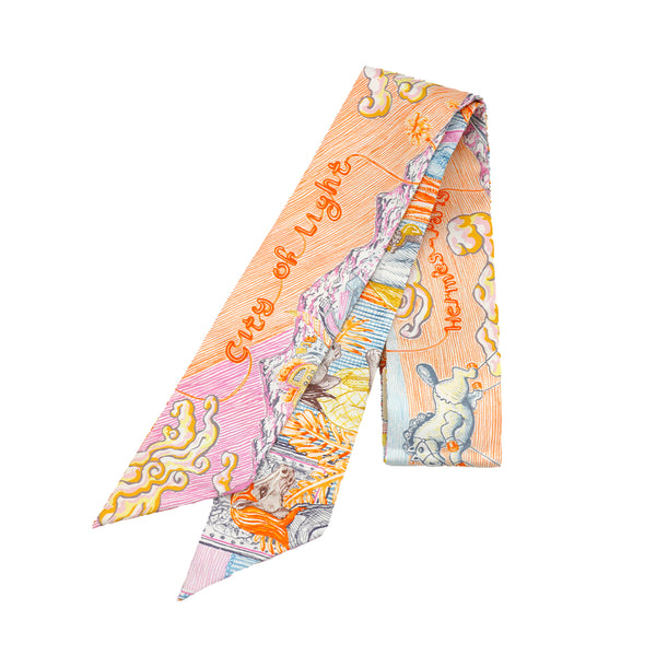 HERMES TWILLY CITY OF LIGHT SCARF MULTICOLOR SILK 90334873