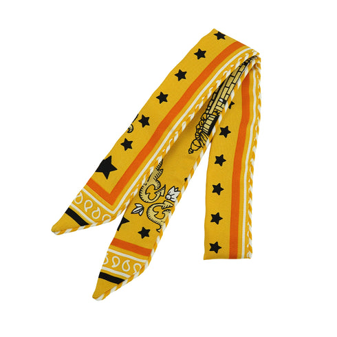 HERMES TWILLY DOLL CANDY PARIS STATION SCARF YELLOW SILK 90343432