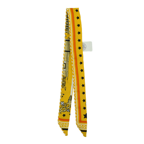 HERMES TWILLY DOLL CANDY PARIS STATION SCARF YELLOW SILK 90343432
