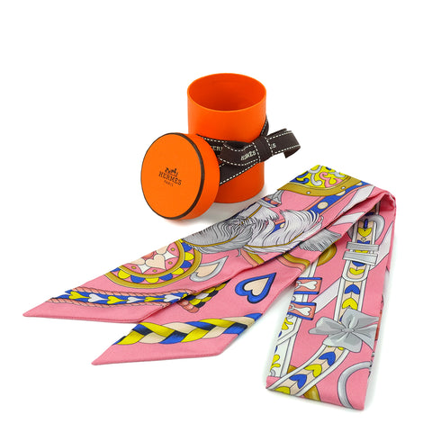 HERMES TWILLY GRAND TRALALA PINK MULTICOLOR SILK 90344810