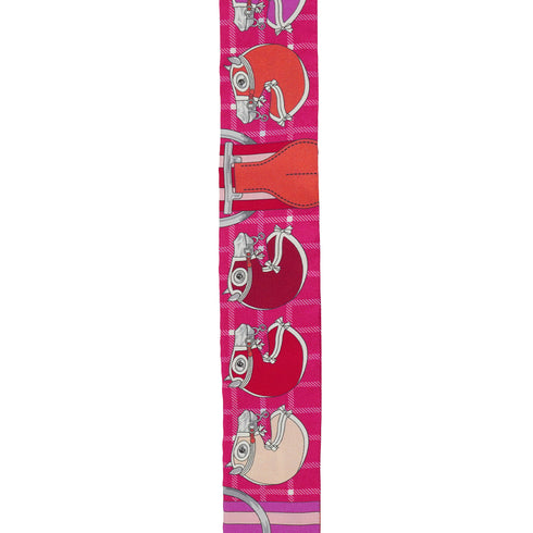 HERMES TWILLY TATERSALE SCARF PINK MULTICOLOR SILK 90345086