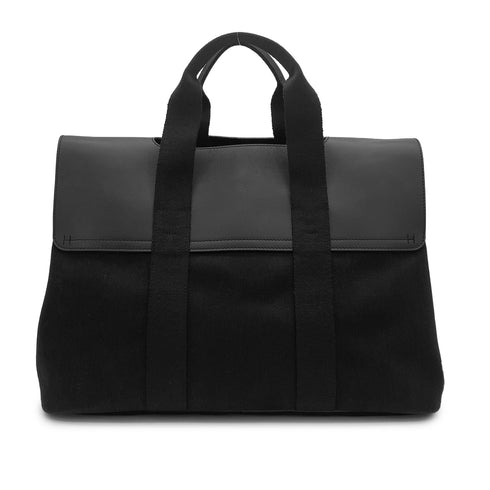 HERMES VALPARAISO MM BLACK TOILE CHEVRONS VEAU SWIFT HAND BAG 90325937