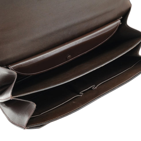 HERMES VASCO CHOCOLAT BOX CALF HAND BAG GOLD HARDWARE 90334864