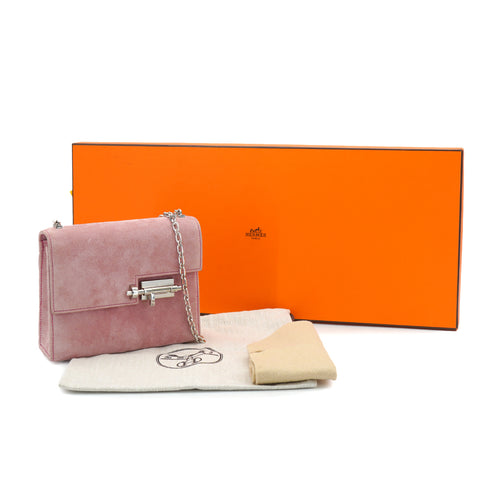 HERMES VERROU MINI PINK GRIZZLY CHAIN SHOULDER BAG 2022 U STAMP PALLADIUM HARDWARE 90334122